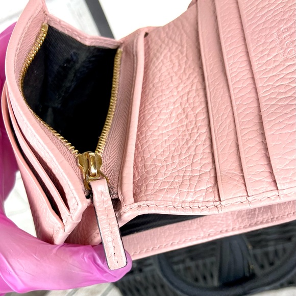 Gucci Marmont pink leather small wallet wristlet keychain - Picture 9 of 15